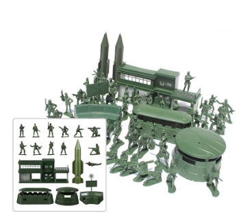 56 Pcs/Set Plastic Army Men Toy Soldier Action Figures Gift Set for Kids