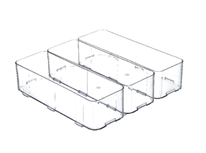 Furniture Source Varina Interlocking Organizer Set Of 3 (Clear)