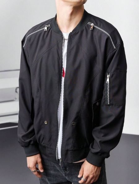 Manfinity EZcore Men Casual Zip-Up Jacket, Spring And Autumn