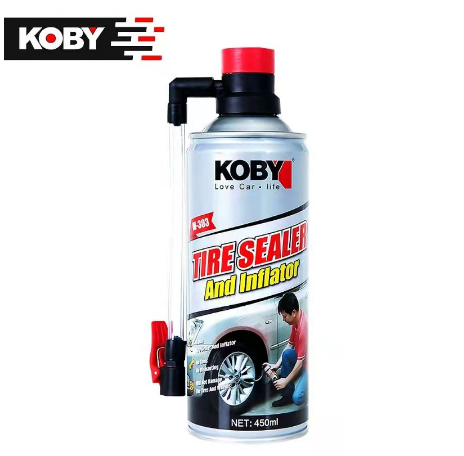 KOBY Tire Sealer and Inflator 450ml Applicable for Motorcycle Tires and Car
