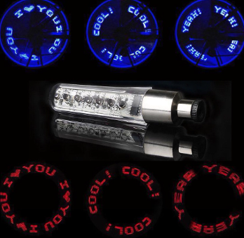 Bicycle LED Bike Wheel Tire Spoke Decorate Light MTB Valve Flash Letter Neon Lamp