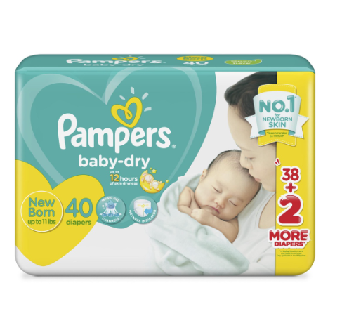 Pampers Baby Dry Taped Diapers Newborn 40s x 1 pack (40 pcs) - Up to 5kg