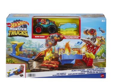 Hot Wheels Monster Trucks Blast Station Vehicle Playset