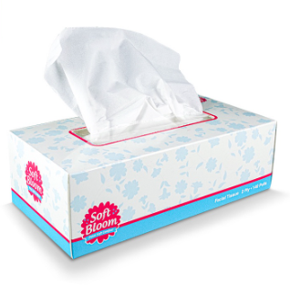 Soft Bloom Tissue Box 2 Ply 140 Pulls x 1 Box