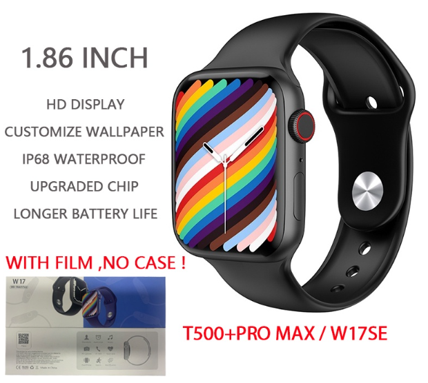 Smart Watch T500+Pro MAX-BLACK Custom Wallpaper, Waterproof, Bluetooth Call, Sports Watch, Men Women