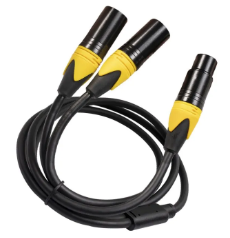 Copper XLR Splitter Cable Female to Dual Male Flexible Professional Zinc Alloy Housing 100cm 3 PIN Amplifier Adapter Cord Male Plug to Dual 2 Female Jack