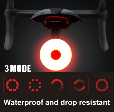 USB Rechargeable Bicycle Tail Rear Waterproof Adjustable Safety Warning Light Taillight Lamp Highlight