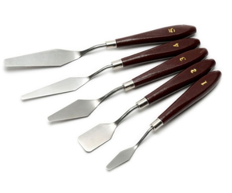 Eiderfinch 5Pcs Set Painting Supplies Stainless Steel Artist Palette Knives