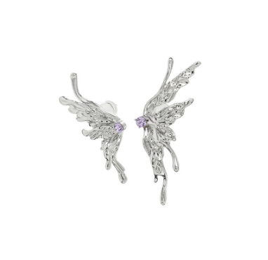 Cool Girls Liquid Metal Butterfly Earrings Ear Studs for Elegant Lovely Girls Accessory