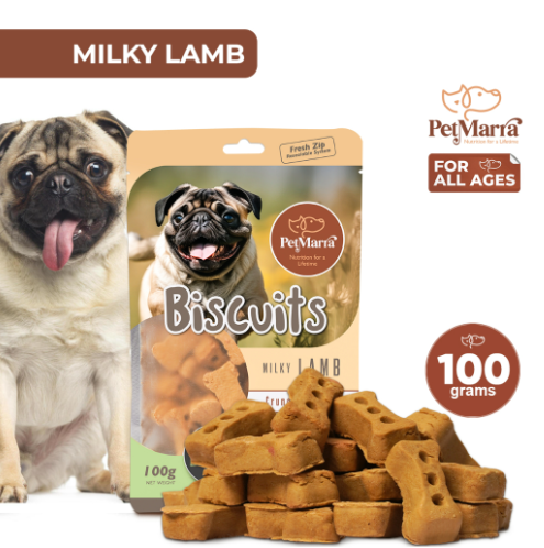 PetMarra Biscuits Dog Treats Milky Lamb Flavor 100g