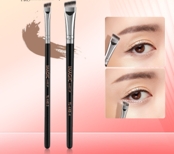 IMAGIC Angled Eyebrow Brush Long Rod Lying Silkworm Brush Soft Hair Beauty Tool