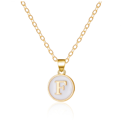26 Initial Pendant Necklace Men's and Women's Fashion Simple Style Initial Pendant Gold Necklace Holiday Gift F