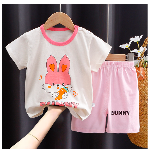 0-4Y For Baby Girls & Kids Shorts Set Terno Short and Sando For Baby Girls SD2