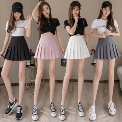 SS Korean JK Skirt Fashion A-Line Pleated Tennis Skirts