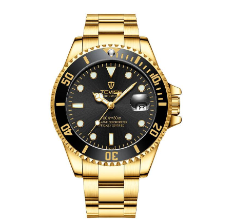 TEVISE Watch for men Original relo Waterproof Quartz watches Gold Luxury Stainless Steel Steel calendar COD T801A 5