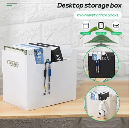 Foldable Desktop Storage File Organizer Book Office Paper File Rack Minimalist Desk Storage Shelf