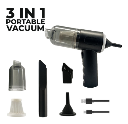 3 In 1 Portable Vacuum Cleaner Duster Blower Air Pump Wireless Hand-Held Cleaning For Car Home PC