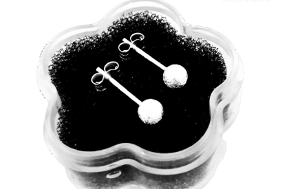 Unisilver 925 Sterling Silver Sanblasted finish Ball Earring Stud