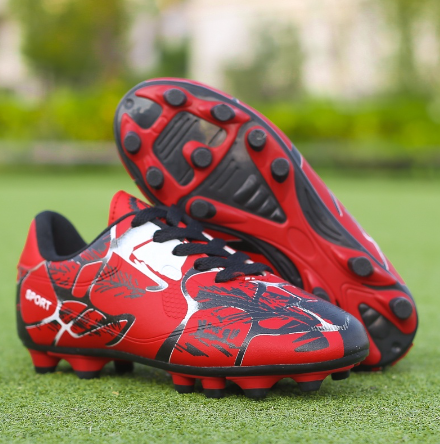Ready Stock Children 32-43 Adult Football Boots Outdoor Sneakers Men Women Training Soccer Shoes