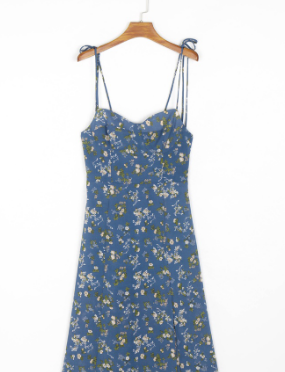 Fashion Printing Long Sling Dress