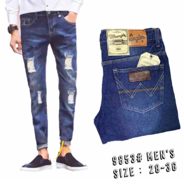 Men Jeans 4 Color Skinny Knee Hole Ripped Stretch Slim Elastic Denim Pants