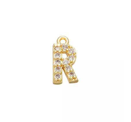 Vnox 9x11.5mm Brass Cubic Zirconia Crystal 26 Letter Charms Pendants for Women Necklace Earring Jewelry Accessories R