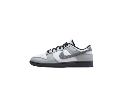 Nike Dunk Low "Glitter Swoosh" Fashion Versatile Anti-Slip Durable Low-Top Sneakers, Unisex Grey-White HQ3462-191
