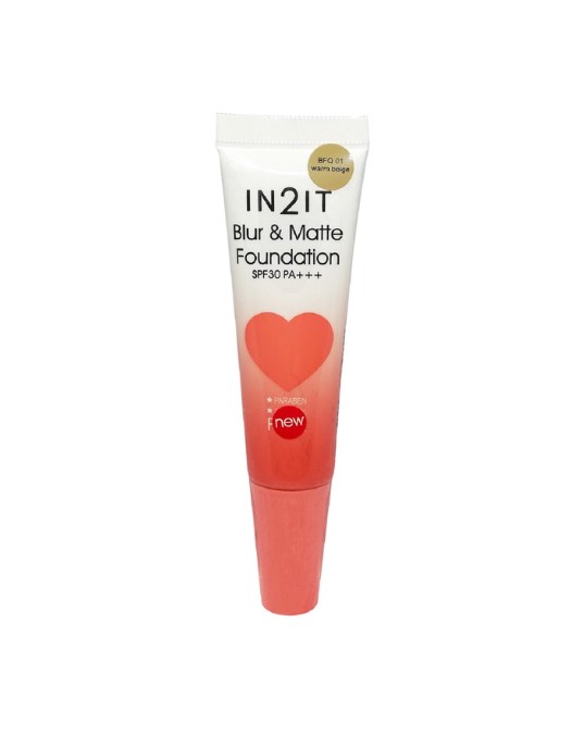 IN2IT Blur & Matte Foundation SPF 30 PA+++ BFQ 01 Warm Beige 6G