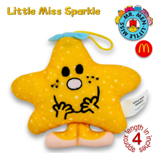 Mr Men Little Miss 2001 McDo Hanging Plushies Bag Charm Stuffed Toys M5