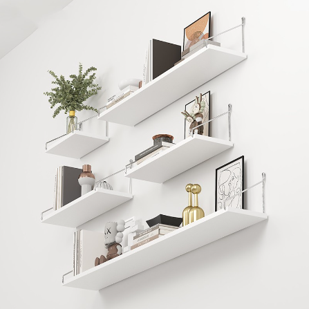 3pcs Shelves for Wall Set Wooden Wall Storage Panels Floating Hanging Shelves Display Rack With Nail