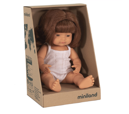 Miniland Caucasian Redhead Girl 38 cm Baby Doll