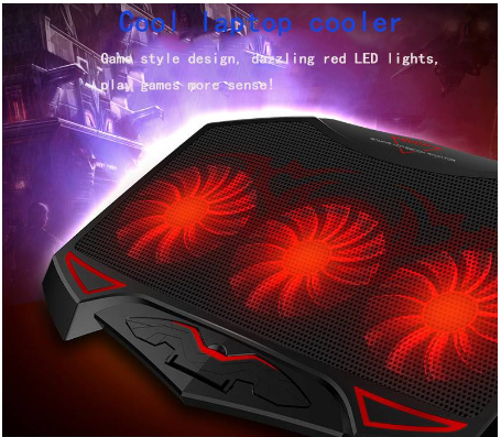 NUOXI 3 High Speed Fan Notebook Cooler With LED Silent Adjustable Laptop Cooling Pad Stand Dual USB