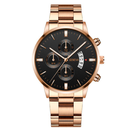 SYNOKE Men's Watch Business Quartz Watch Fashion Casual Six-pin Calendar Men's Watch Men's Watch Watch ROSEGOLD BLACK