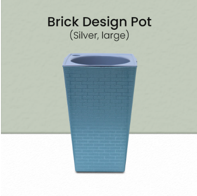 Brick Style Home Gardening Planter Smart Self Watering Plant Flower Pot Water Inlet (Large)