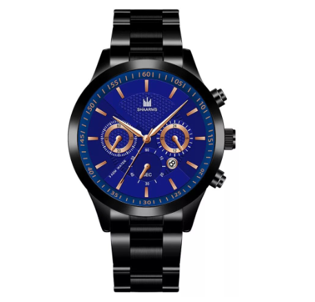 2021 new calendar steel band men's watch, atmospheric life waterproof quartz watch, male student watch M02