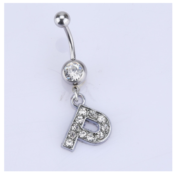 Body Piercing Drop Dangle Belly Button Rings Navel 26 Letter Ring Jewelry Sexy P