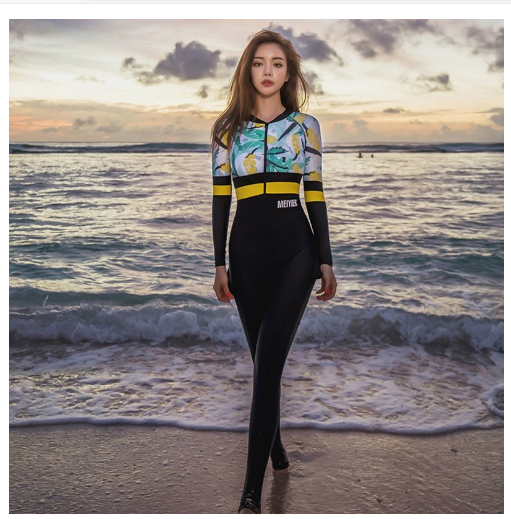 Full Body One Piece Long Sleeve Swimwear UV Protection Women Swimsuit Dive Skin Rash Guards Beach Surf Wear