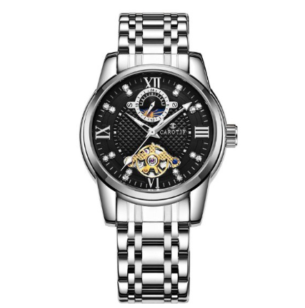 CAROTIF Watch for men Brand Automatic Mechanical Skeleton Sport Watches Waterproof Stainless Steel F6002 6