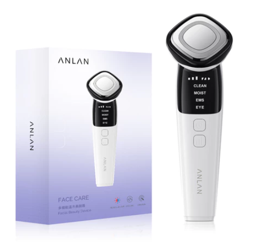 ANLAN EMS Face Massager Multi-Polar Skin Firming V Shape Red Blue LED Light Therapy Face Lift Slimming Eye Massager