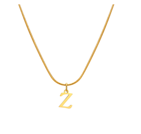 Vnox Gold 26 Capital Letter Necklace for Women,Stainless Steel Initial Pendant Necklaces Z