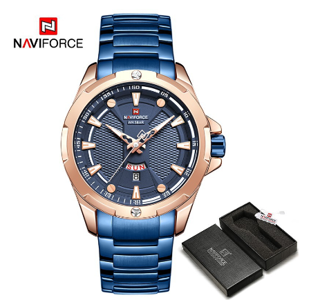 Naviforce Men's Top Luxury Brand Analog Stainless Steel Waterproof Quartz Wristwatch M1