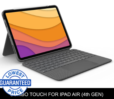 Logitech Combo Touch for iPad Air (4th & 5th Gen) Detachable Backlit Keyboard w/ Kickstand (Gray)