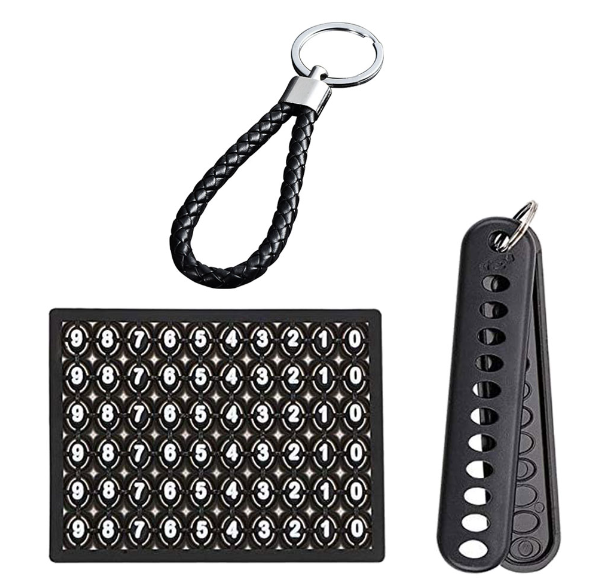 Anti-lost Phone Number Plate Car Motorcycle Keychain Pendant Keyring Key Chain
