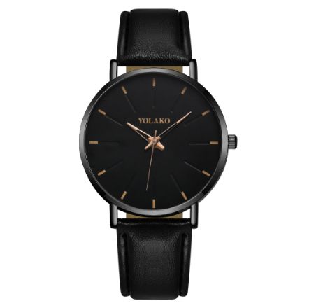 Ultra thin fashion men's watch simple scale personalized pointer belt quartz watch 009