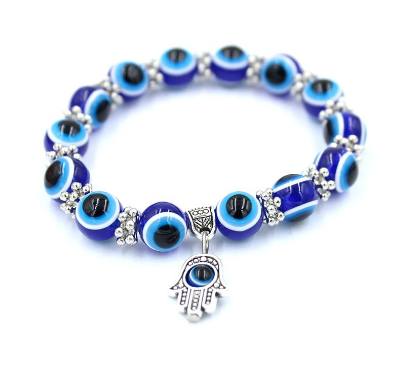 Jettingbuy Charm Evil Eye Bead Protection Good Luck Bracelet Jewelry Hamsa Hand Bracelet Blue