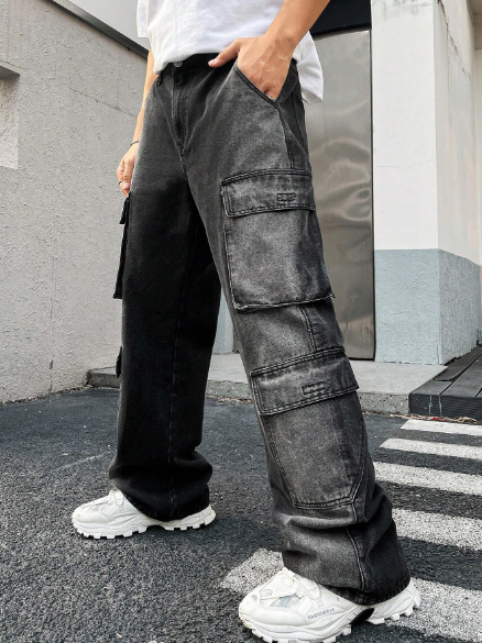 Manfinity EMRG Men's Cargo Denim Pants With Pockets