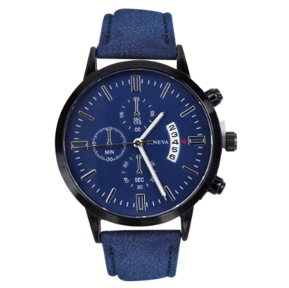 Men's Fashion Leather Belt Waterproof Quartz Watch