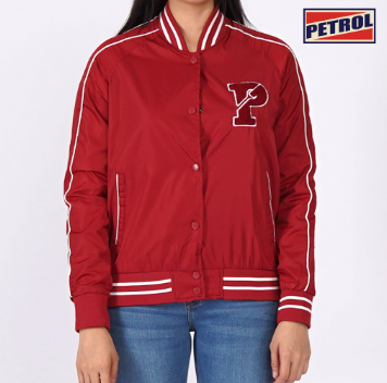 Petrol Basic Jacket for Ladies Regular Fitting Nylon Fabric Trendy fashion 130925 (Crimson)