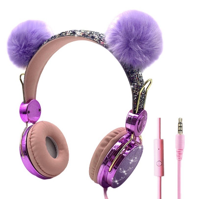 New Kids Headphones Cute Wireless Headphone With Microphone For Girls Daugther Music Earphone