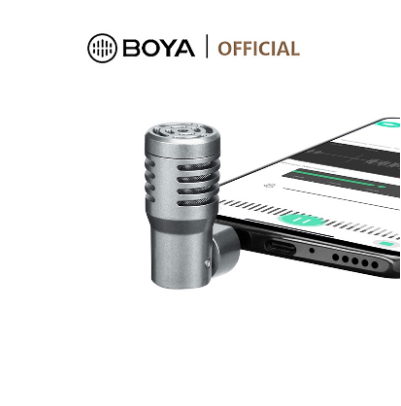 BOYA BY-P4 Mini Condenser Microphone Omnidirectional 3.5mm TRRS 90 Degree Tilt Head Mic for Smartphones Laptop Tablet